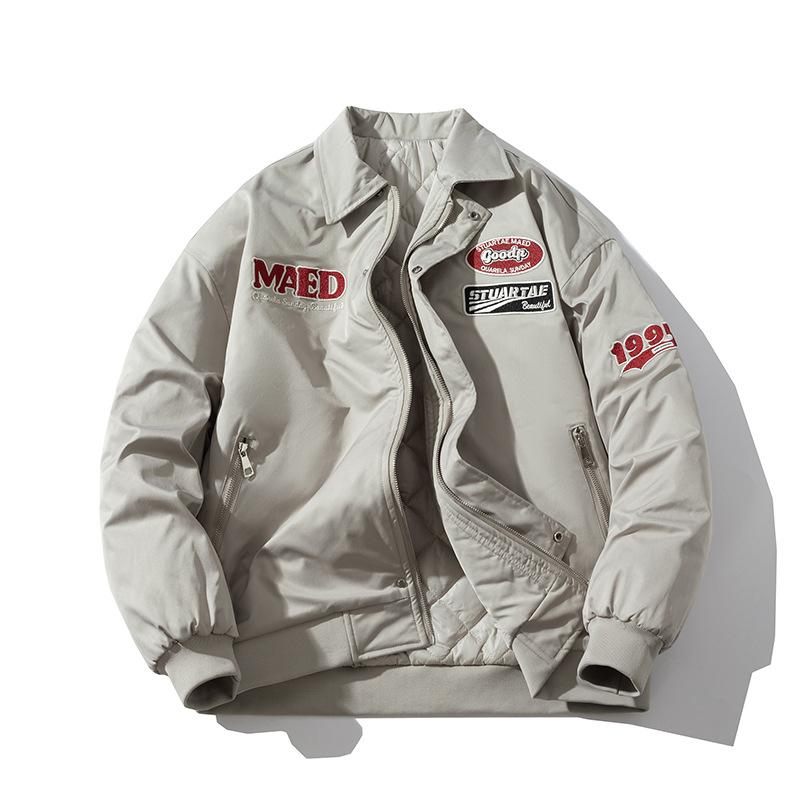 Autumn and Winter American Retro High Street Pilot Jacket Thickened Baseball Cotton Jacket Men and Women Lapel Work Jacket