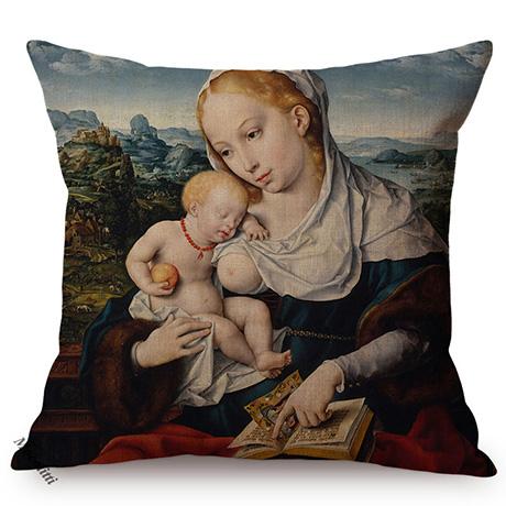 Classic Renaissance Oil Painting Art Throw Pillow Case Europe Vintage Elegant Lady Woman Portrait Sofa Decoration Cushion Cover
