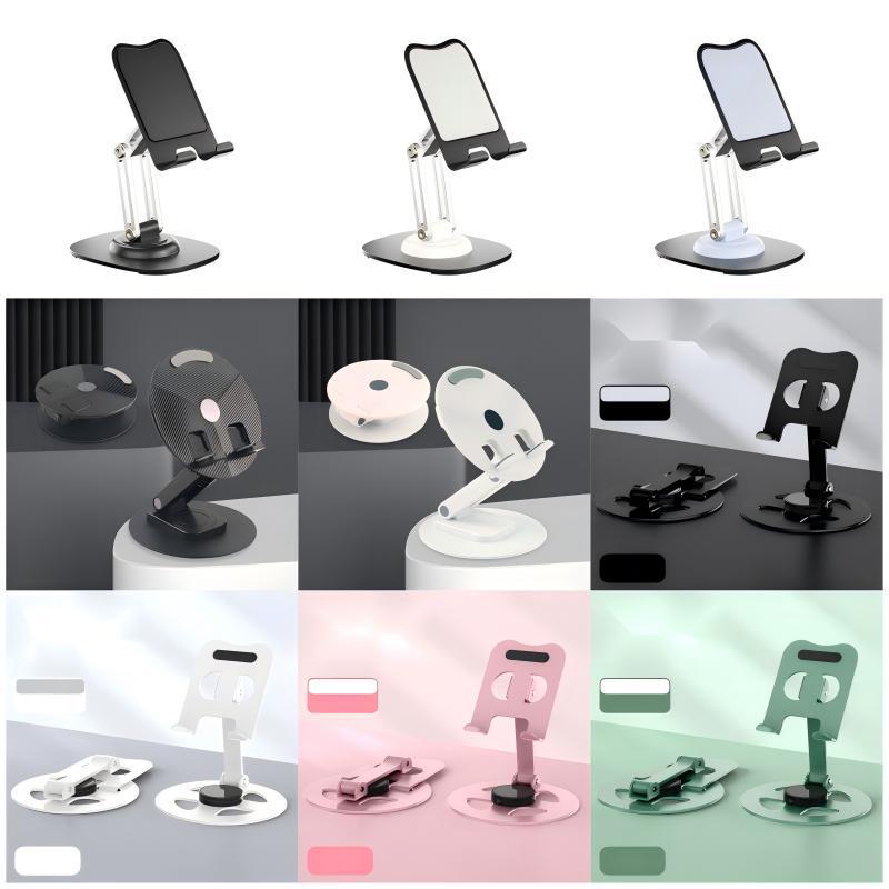 Aluminum Alloy Adjustable Phone Holder - 3-Axis Rotating, Foldable Desktop Stand