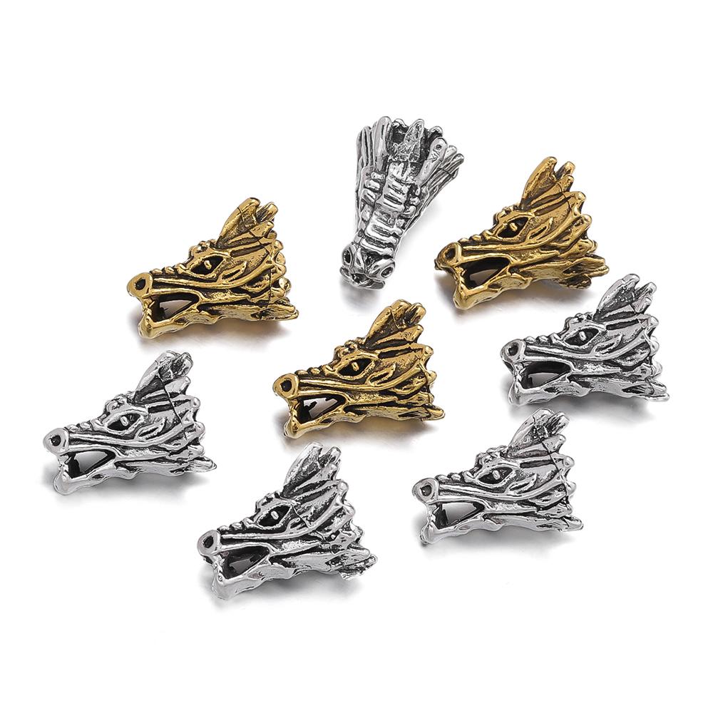 

10pcs/lot Dragon Head Beads Antique Spacer Beads For Jewelry Making Beaded Bracelet DIY Accessories Findings