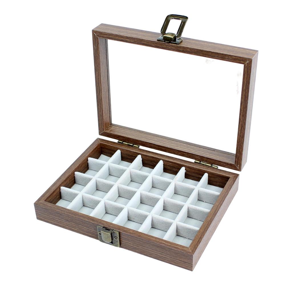 Large Capacity Walnut Jewelry Storage and Display Box