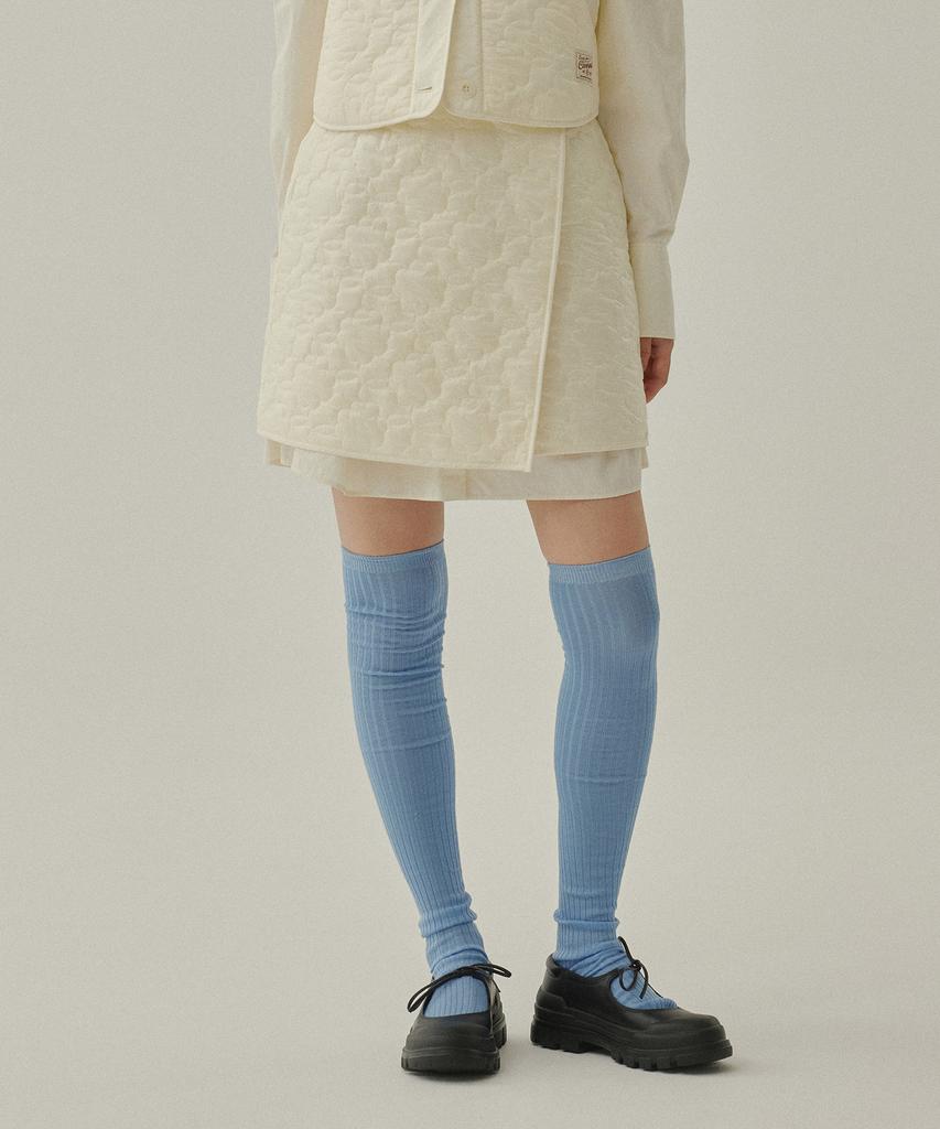 Covernat Woman Cloverheart Quilted Wrap Mini Skirt Light Yellow