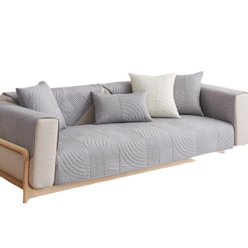 Nordic Simple Solid Color Sofa Cushion Four Seasons Pure Cotton Fabric Non-slip Cotton Seat Cushion Universal Modern Sofa Cover Cover