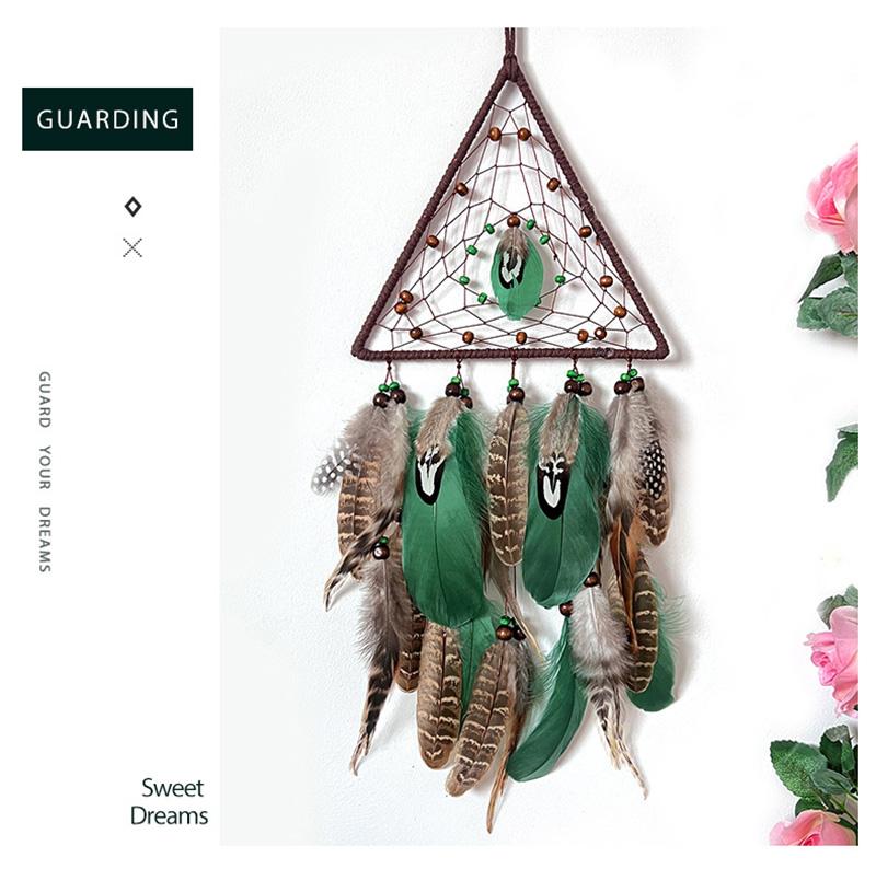Handmade Boho Dream Catcher Triangle Wind Chimes Wall Hangings For Living Room Bedroom Birthday Christmas Gifts Home Decorations