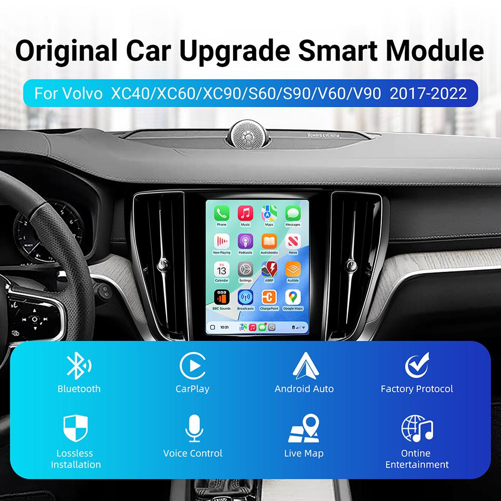 New Wireless CarPlay Android Auto retrofit kit decoder box CarPlay Interface for Volvo V60 V90 S60 XC40 XC60 XC90 S60 S90 2017