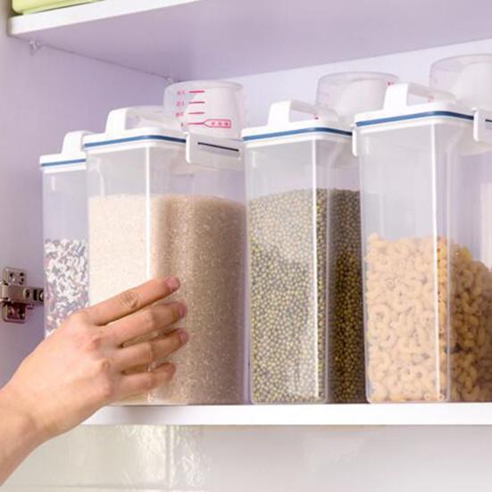 3L Grain Bin Easy To Carry Space-saving PP Portable Sealed Rice Storage Container for Kitchen