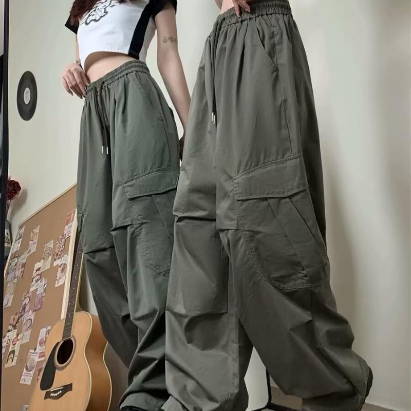 Fashion Casual Streetwear Woman Cargo Pants Wide Leg Pants Women High Waist Plus Size Y2K Trendy Loose Straight Office Lady Trousers