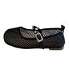 Fashion Summer Mesh Women's Flats Sandals Designer Buckle Shoes 2025 New Trend Fashion Shallow Shoes Walking Cozy Soft Chaussures Femme