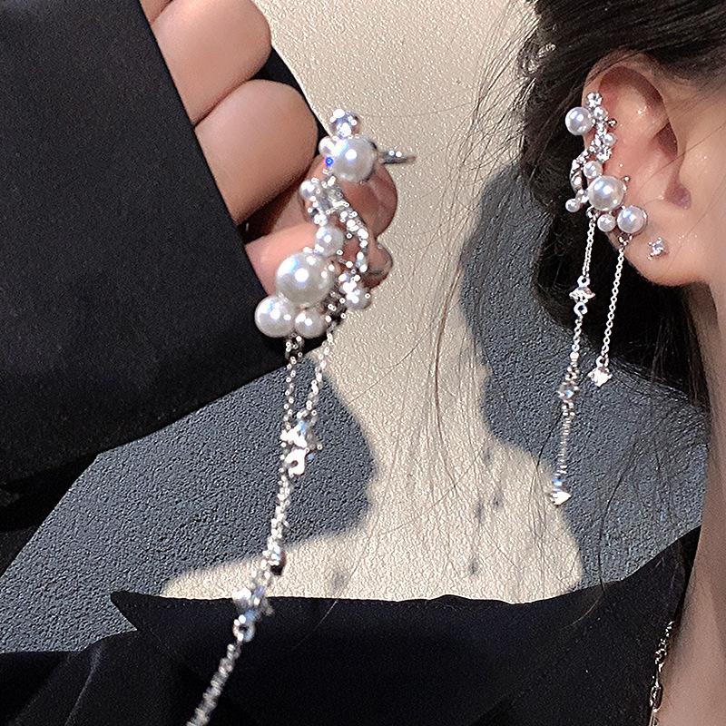 Women s Versatile Light Luxury Long Earrings 1 pair of earrings серебряный