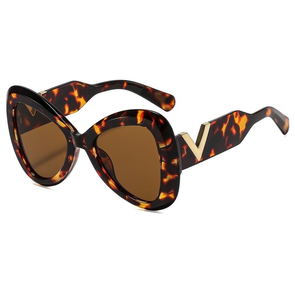 V Shape Butterfly Sunglasses With Uv400 Protection For Fashionable Outdoor Activities