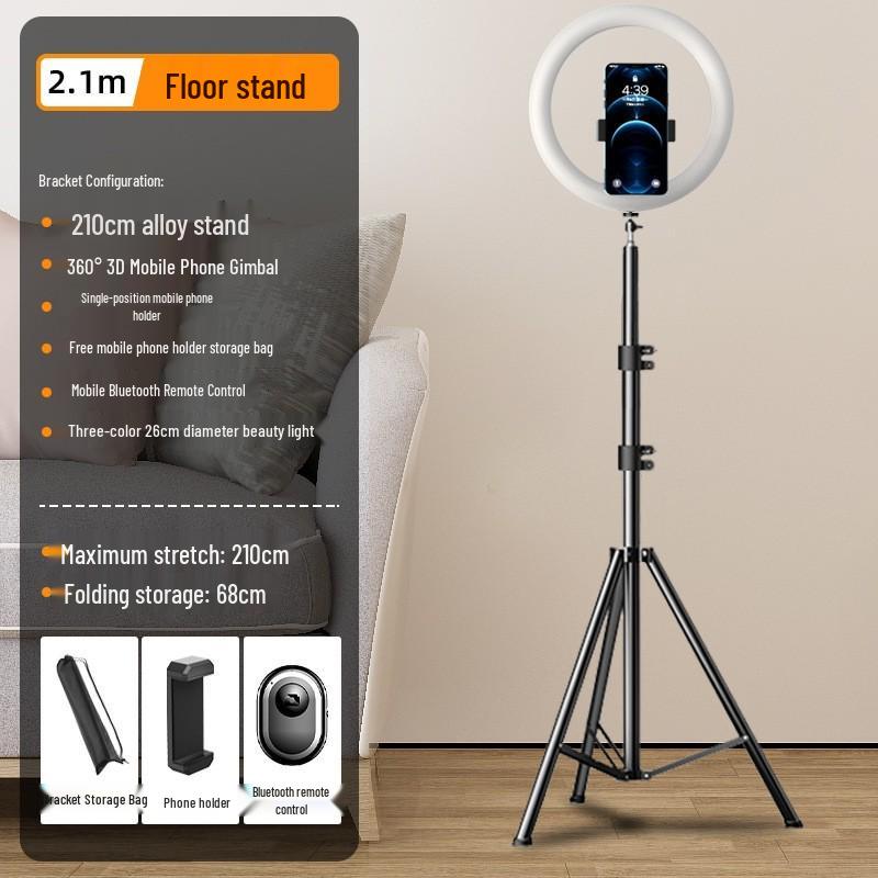 2025 Multi-Camera Pro Live Stream Tripod with Fill Light & Phone Holder