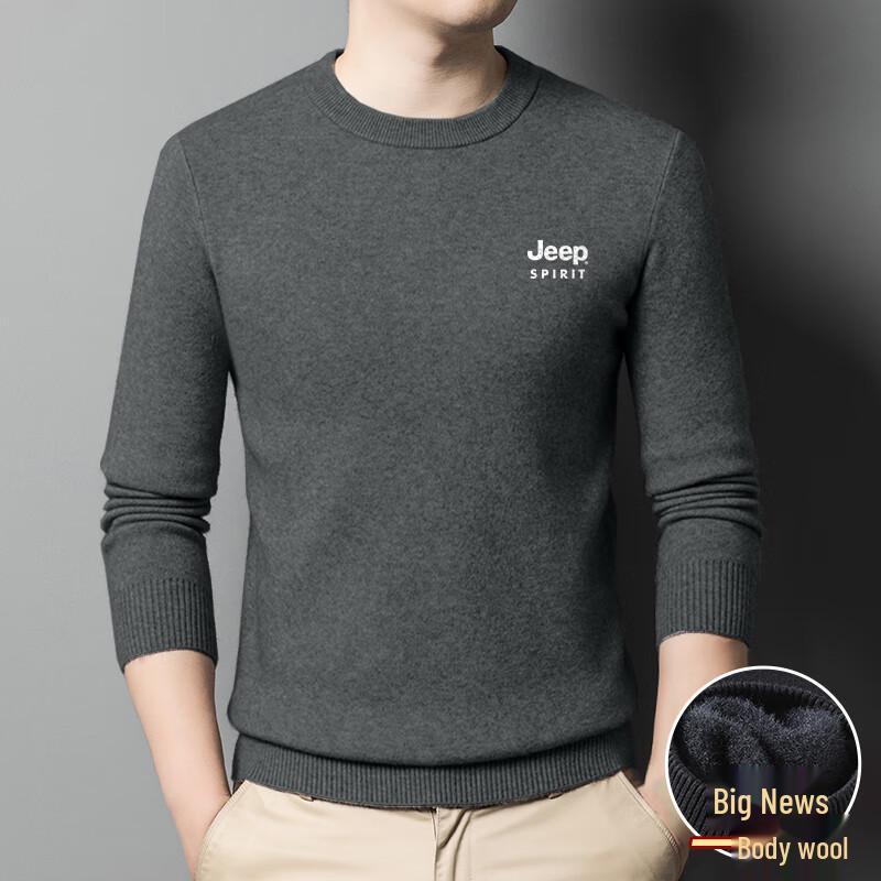

JEEP SPIRIT Men s Winter Wool Blend Round Neck Sweater 2XL