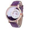 Funny Watch  Rhinestone Designed Round Dial Adjustable Faux Leather Strap Analog Quartz Special Lady Watches AVE