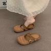 Late evening breeze wearing women's new 2025 spring and summer vacation with Mary Jane half slippers
