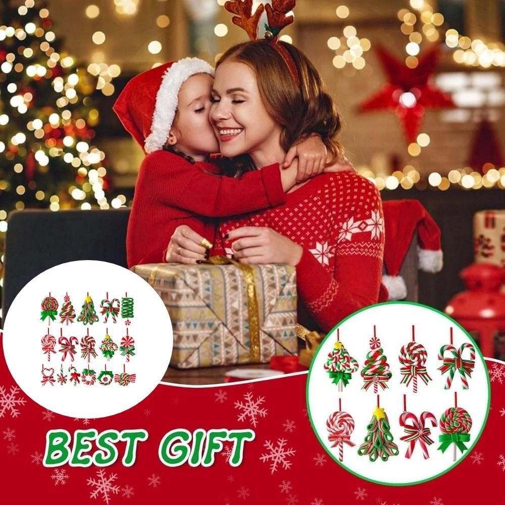 16/32Pcs Creative Christmas Lollipop Ornaments Colorful Christmas Tree Ornament  Party Supplies