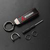 Car PU Leather Keychain Car Carbon Fiber Leather For Mitsubishi Outlander Lancer EVO  ASX Pajeros Car Accessories