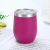 Stainless Steel Eggshell Wine Tumbler 12oz Double Wall Vacuum Insulated Reusable Cup for Birthday Holiday Gifts