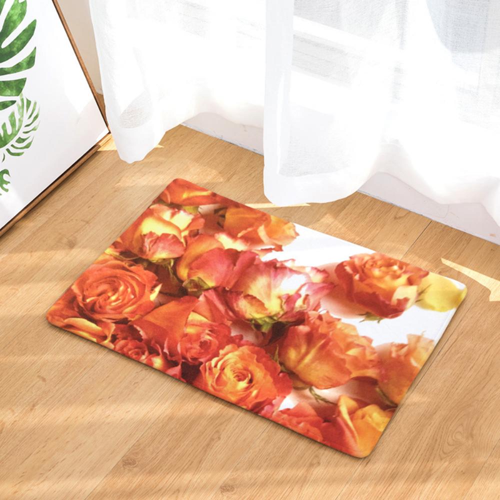 Cactus  Rose Print Doormat Washable Rug for Living Room Kitchen Indoor Outdoor Entryway Botanical Home Decor