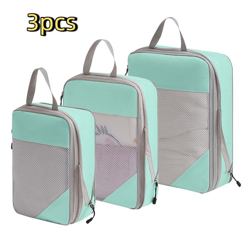 3-piece Travel Compression Packing Cube Travel Bag Luggage Organizer Travel Essentials Carry-on Luggage Compression Cube