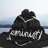 Feminist Heart L | Black Blanket For Sofa Bed Travel Big Large Word Feminist Embroidery Heart Heart Shaped Cute