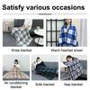 Wearable Plaid Fleece Blanket With Button Winte Warm Throws On Sofa Bed Travel Thicken Bedroom Office Air Conditioning Blanket