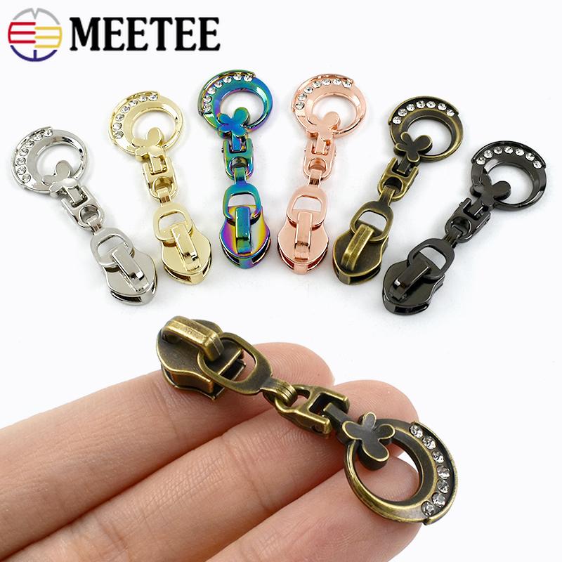 Meetee 5/10/20Pcs 5# Zipper Sliders for Nylon Zip Tapes Sewing Zippers Puller Closure Ziper Clothes Bag Zips Repair Accessories