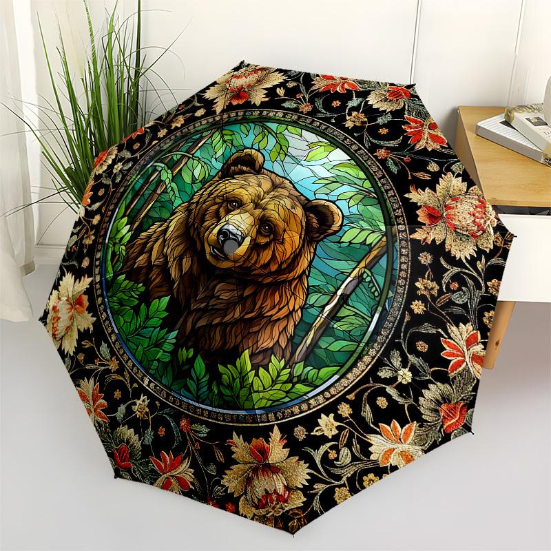 

Bear, Color RetroThemed Automatic Opening and Closing umbrella - 8 Ribs, Suitable for Leisure and Going Out, Outdoor Accessory, Gothic Style