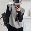 Women's Solid Color V-Neck Woolen Vest - New Knit Style for Spring and Autumn