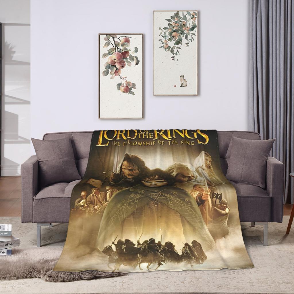 L-Lords Of The R-Rings  Blanket  Picnic Flannel Throw Blanket For Outdoor Super Warm  Quality Bedspread Gift