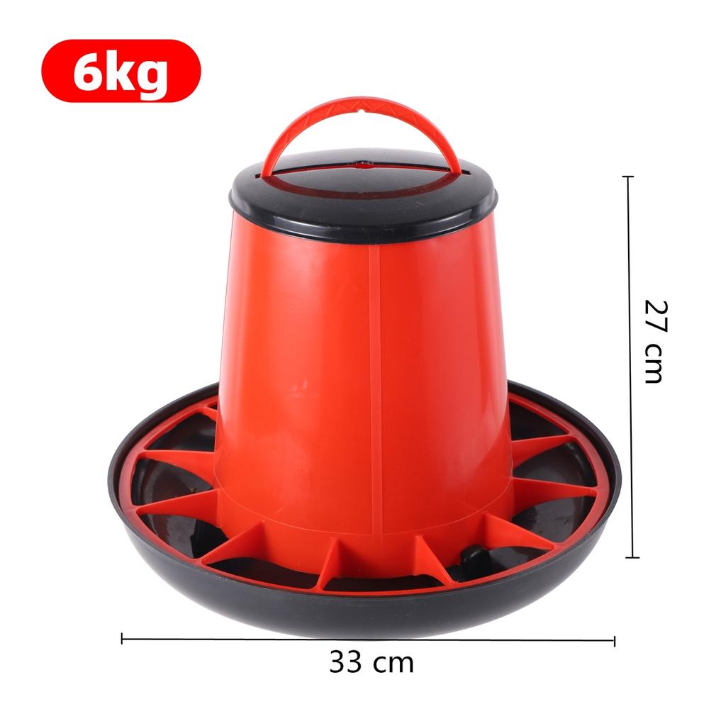 Thickened Chicken Feed Bucket 12 Troughs Automatic Poultry Duck Goose Pigeon Quail Feeder Farm Breeding Tools 1.5kg/3kg/6kg 1Pc