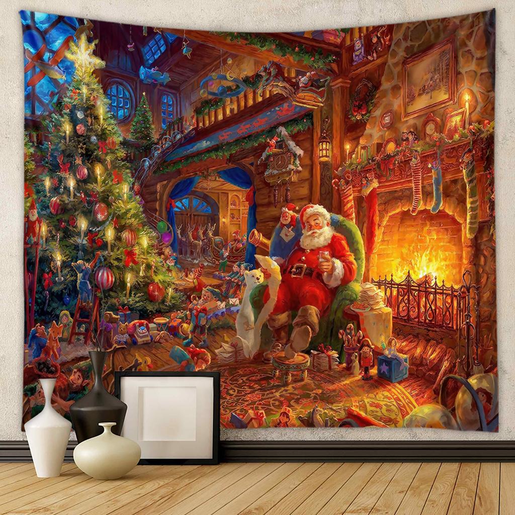 Grenzüberschreitender Außenhandelshintergrund, Stoffstil, hängender Stoff, Raum, hängender Stoff, Weihnachtsteppich