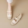One Strap Mary Jane Shoes Shallow Mouth Small Fragrance Style Fisherman Shoes Women French Inner Higher Single Shoes
