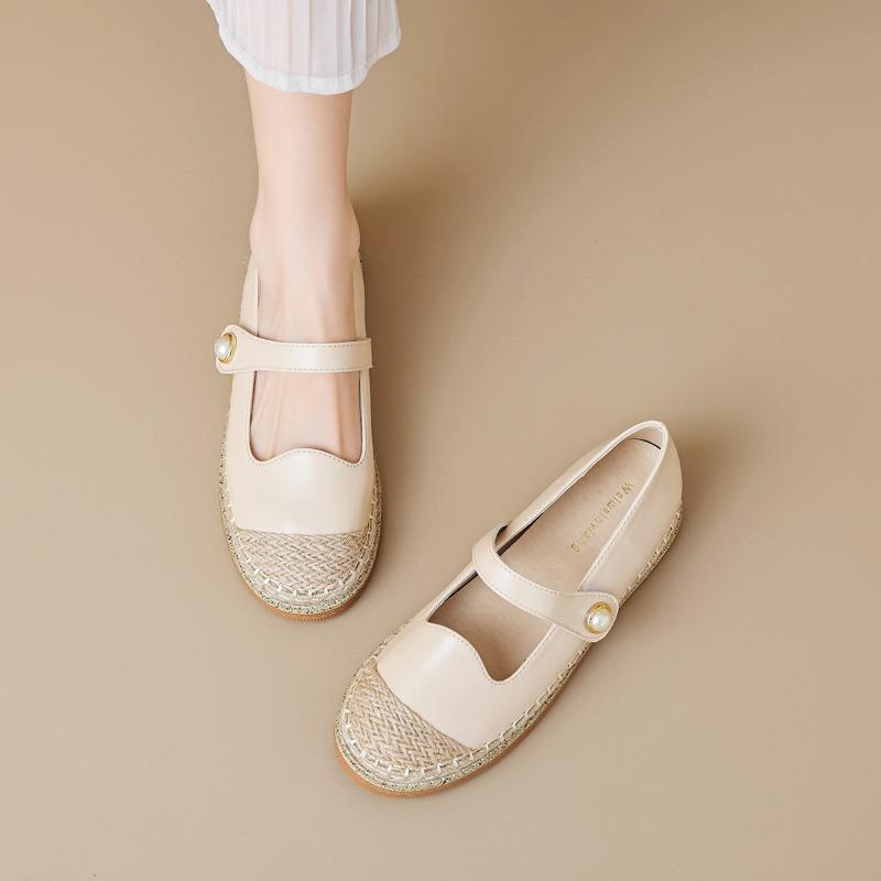One Strap Mary Jane Shoes Shallow Mouth Small Fragrance Style Fisherman Shoes Women French Inner Higher Single Shoes