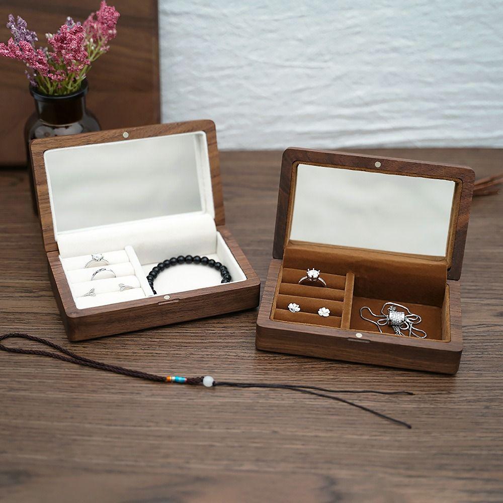 

Large Capacity Jewelry Storage Box Wooden Ring Display Box Lipsticks Storage Holder Home Supply S