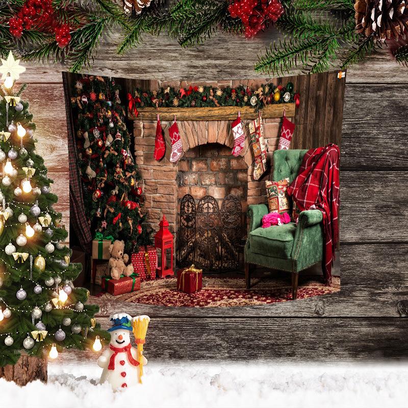 Vánoční tapiserie Vánoční pozadí Layout Látka Obývací pokoj Santa Claus závěs