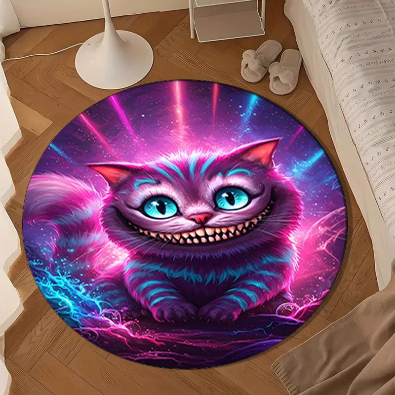 1PC WonderlCat Fantasy Round Rug for Livingroom,Bedroom, Palyroom, Chair Rug, Area rug, Circle Carpet, Large Size Fan Christmas gift