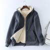 Women Sherpa Fleece Lined Hooded Jacket Zip‑Up Thick Warm Casual Winter Hoodie Coat With Pockets