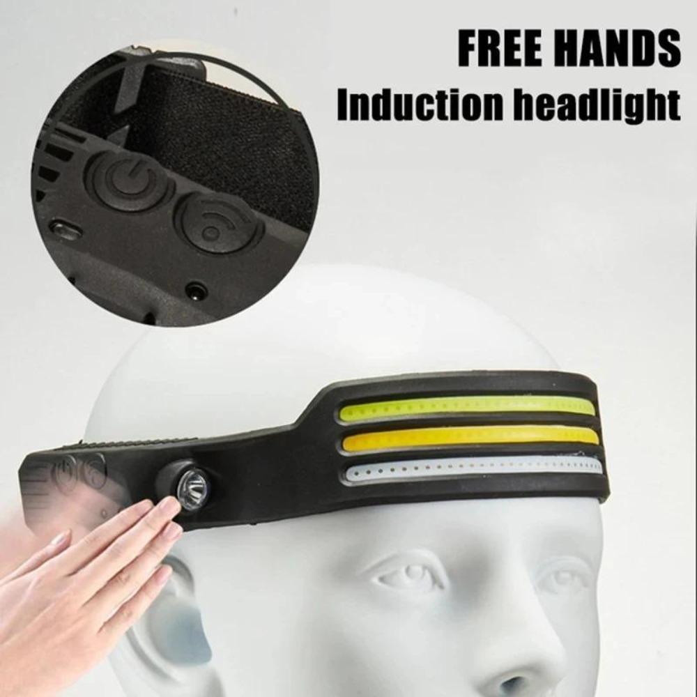 USB Rechargeable LED Sensor Headlamp XPE+COB Headlight Head Torch Work Light Waterproof Headlamp for Fishing Camping Lantern