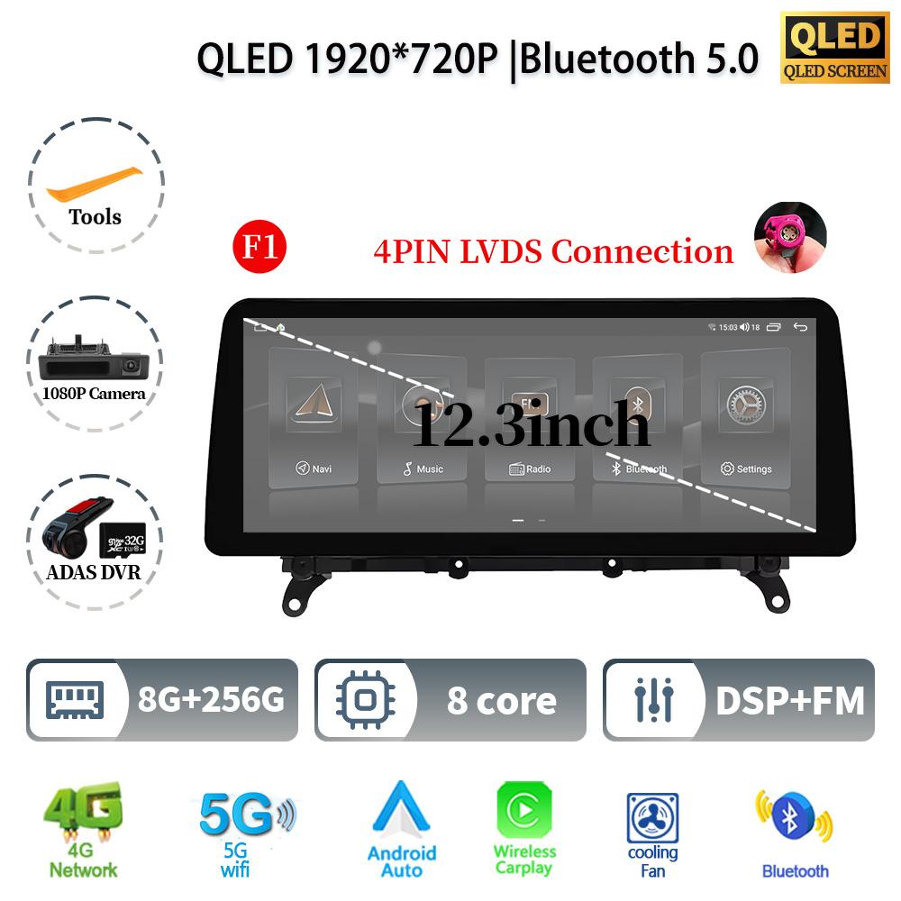 12.3" For BMW X3 F25 X4 F26 2011-2017 Android 14 Car Radio Multimedia GPS Navigation Bluetooth WIFI CarPlay Touch Screen Stereo