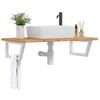 Vidaxl Wall Shelf Under Sink, Steel and Solid Oak Wood