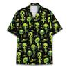 Men's Alien Bigfoot Shirt 3D Neon Print Short Sleeve Hawaiian Shirt Summer Oversized Hip Hop Tops