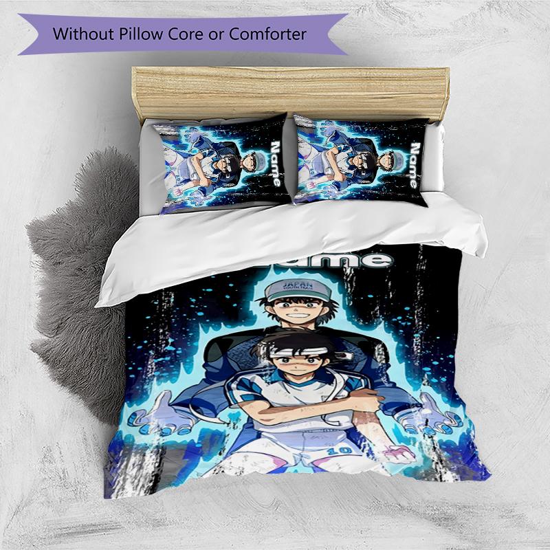 3pcs Custom Name Captain Tsubasa Dream Team Bedding Set Duvet Cover Closure Includes 1 Duvet Cover & 2 Pillowcases for All Seasons Bedroom Decor