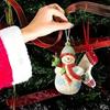 18Pcs Painted Design Wooden Snowman Pendant Cartoon Style 9 Snowman Designs Christmas Hanging Ornament Decorative Set