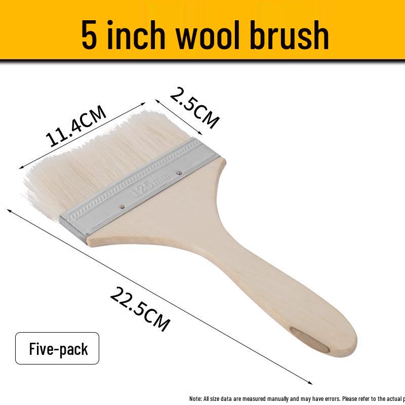 Soft Bristle Wool Brush - Non-Shedding Brush for Paint, Coating, Barbecue & Baking