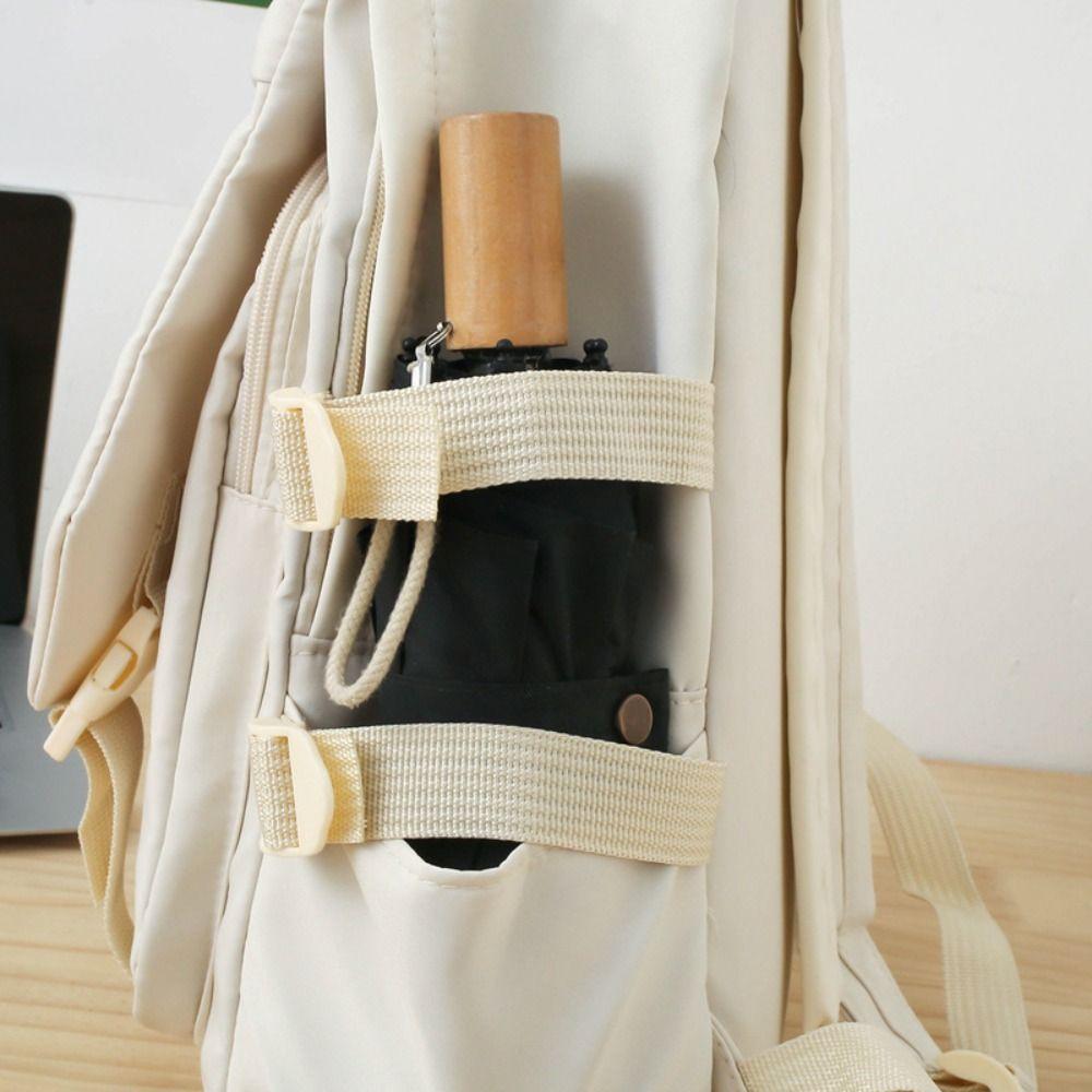 Simple Badge Shoulder Backpack Nylon Korean Style School Bag Sweet Large Capacity Bags  Children