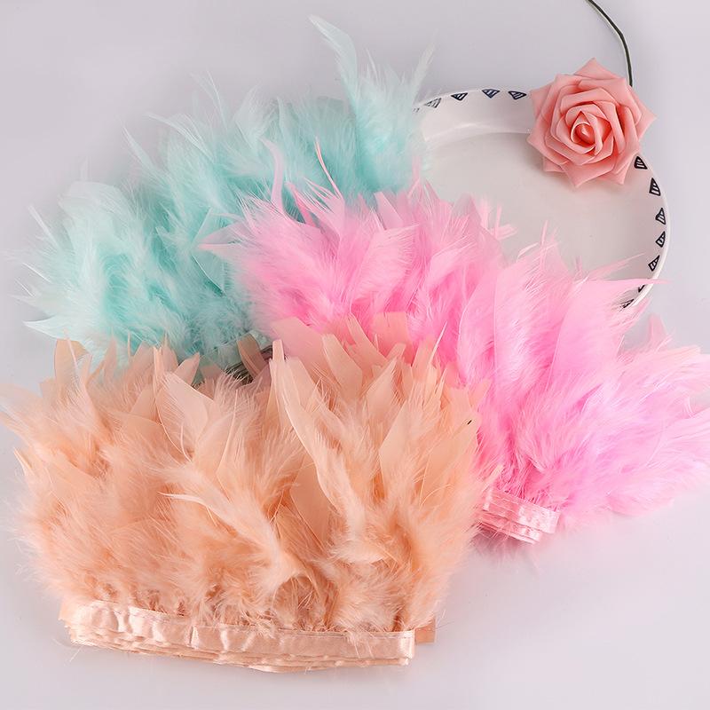 High-Quality Turkey Feather Edging, Colored Feathers, Fire Feather Edging For Weddings