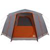 6 Person Tent with Grey and Orange Roof 425 x 396 x 222 cm