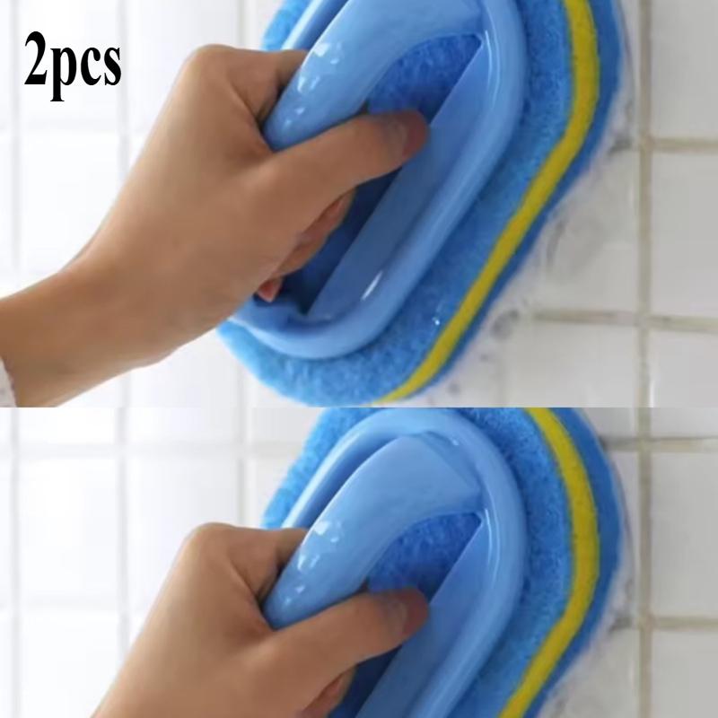 Household Cleaning Brush with Handle Dish Soap Bathroom Kitchen Tub Thicken Scrubbing Sponge Wipe Durable Tools Accessories Home