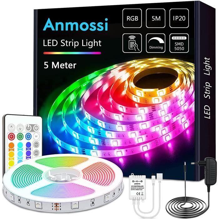 Ruban LED - Anmossi - 5m - Multicolore - Télécommande - Intérieur