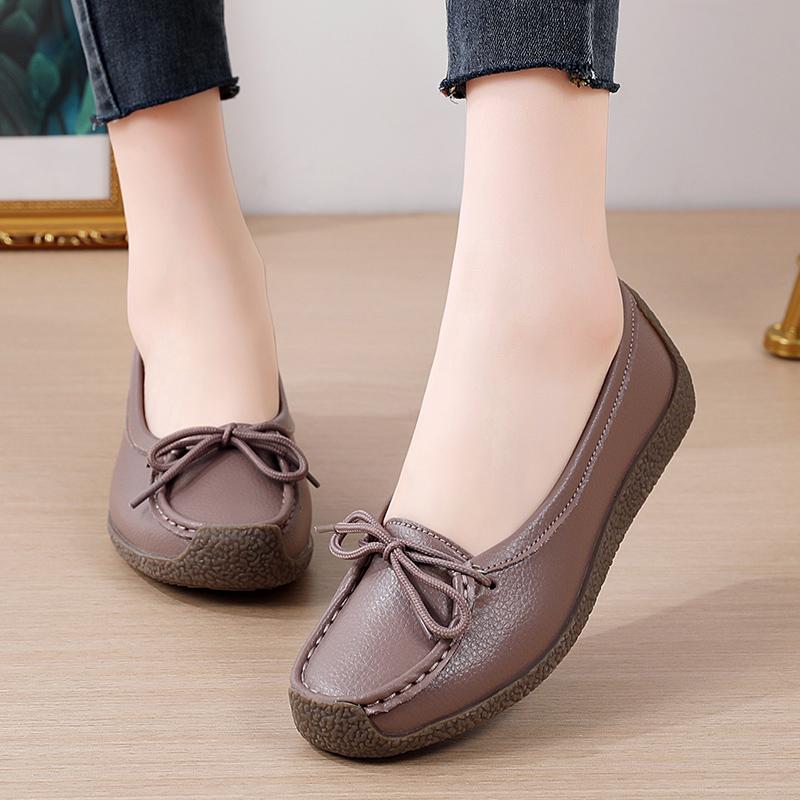 Soft-soled shoes lazy shoes flat-soled medium beef tendon sole single shoes